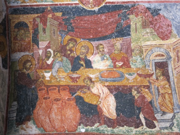 Fresco possibly depicting the Last Supper.