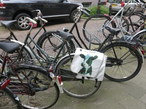 Trust the Dutch to decorate their bikes with cow pix.