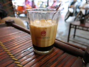 Egg coffee at Coffee Long in Hanoi